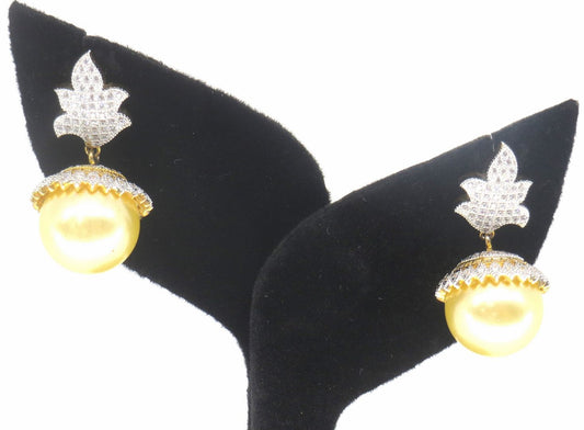 Jewelshingar Jewellery Gold Plated Clear Colour Earrings For Women ( 57404EAJ )