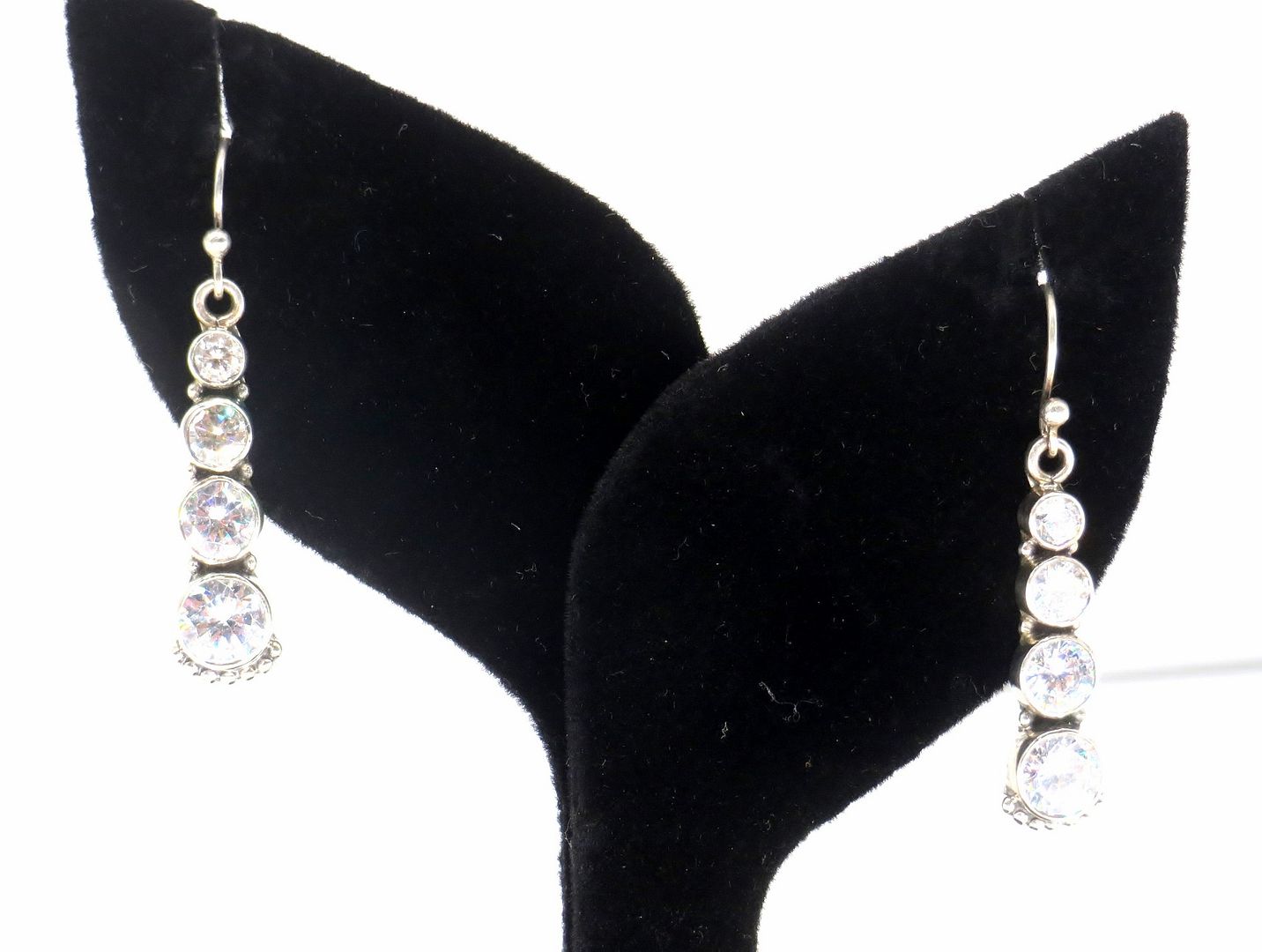 Jewelshingar Jewellery 925 Sterling Silver Plated Clear Colour Earrings For Women ( 57555SSL )