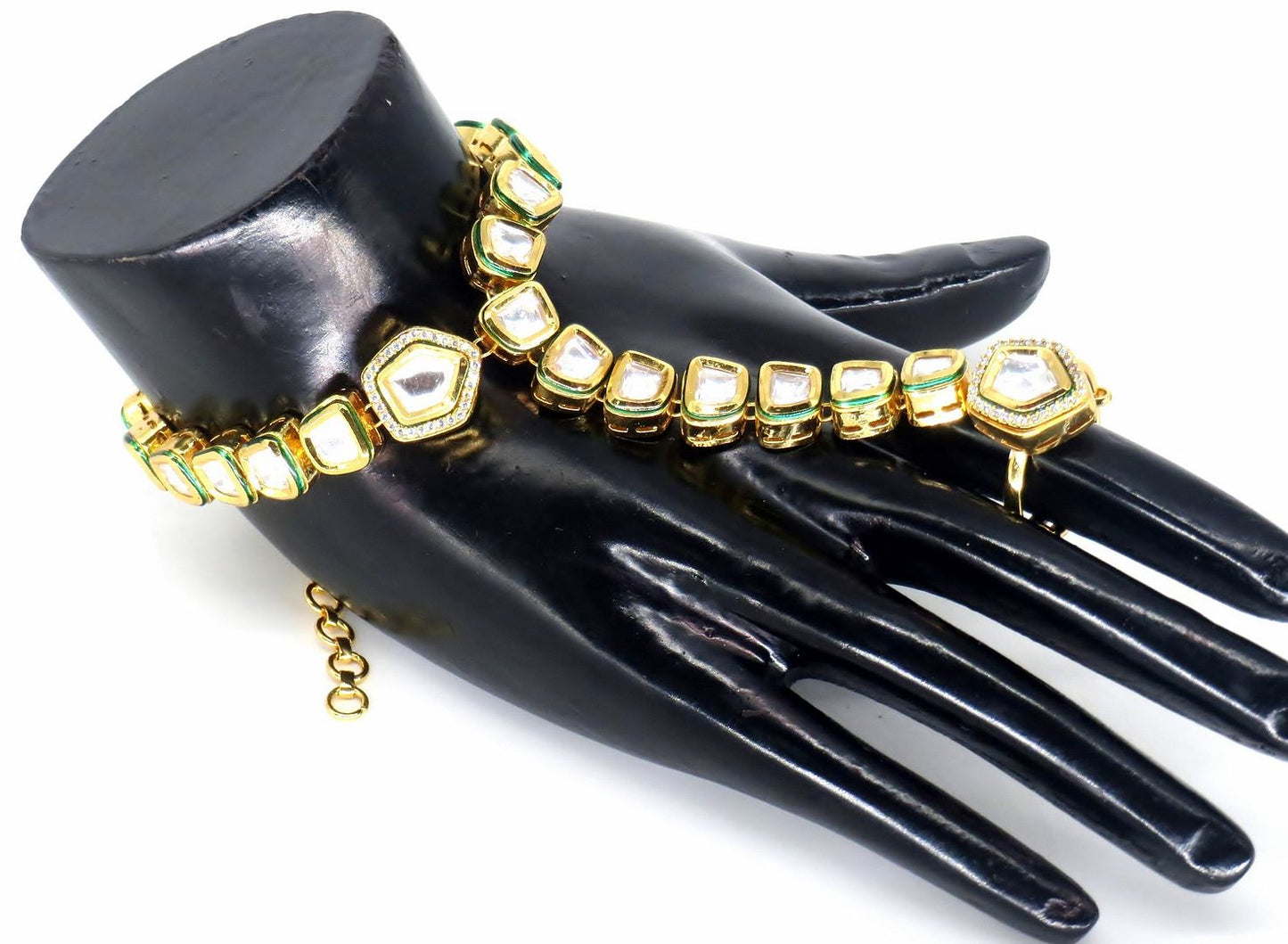 Jewelshingar Jewellery Gold Plated Hathphool For Women ( 57979CBH )