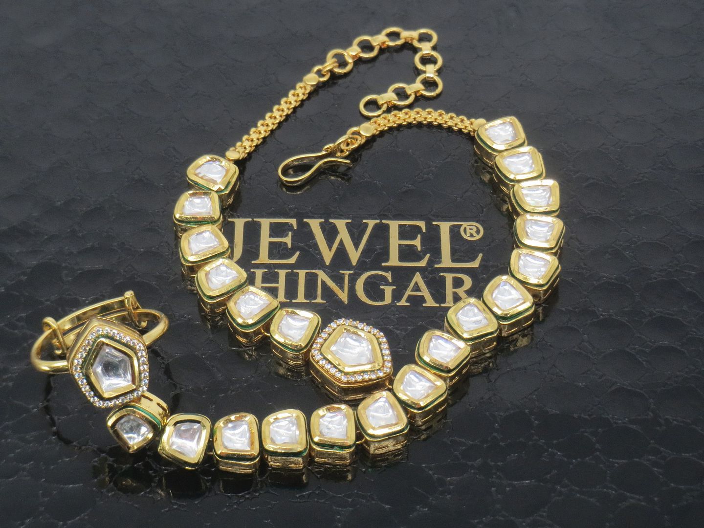 Jewelshingar Jewellery Gold Plated Hathphool For Women ( 57979CBH )