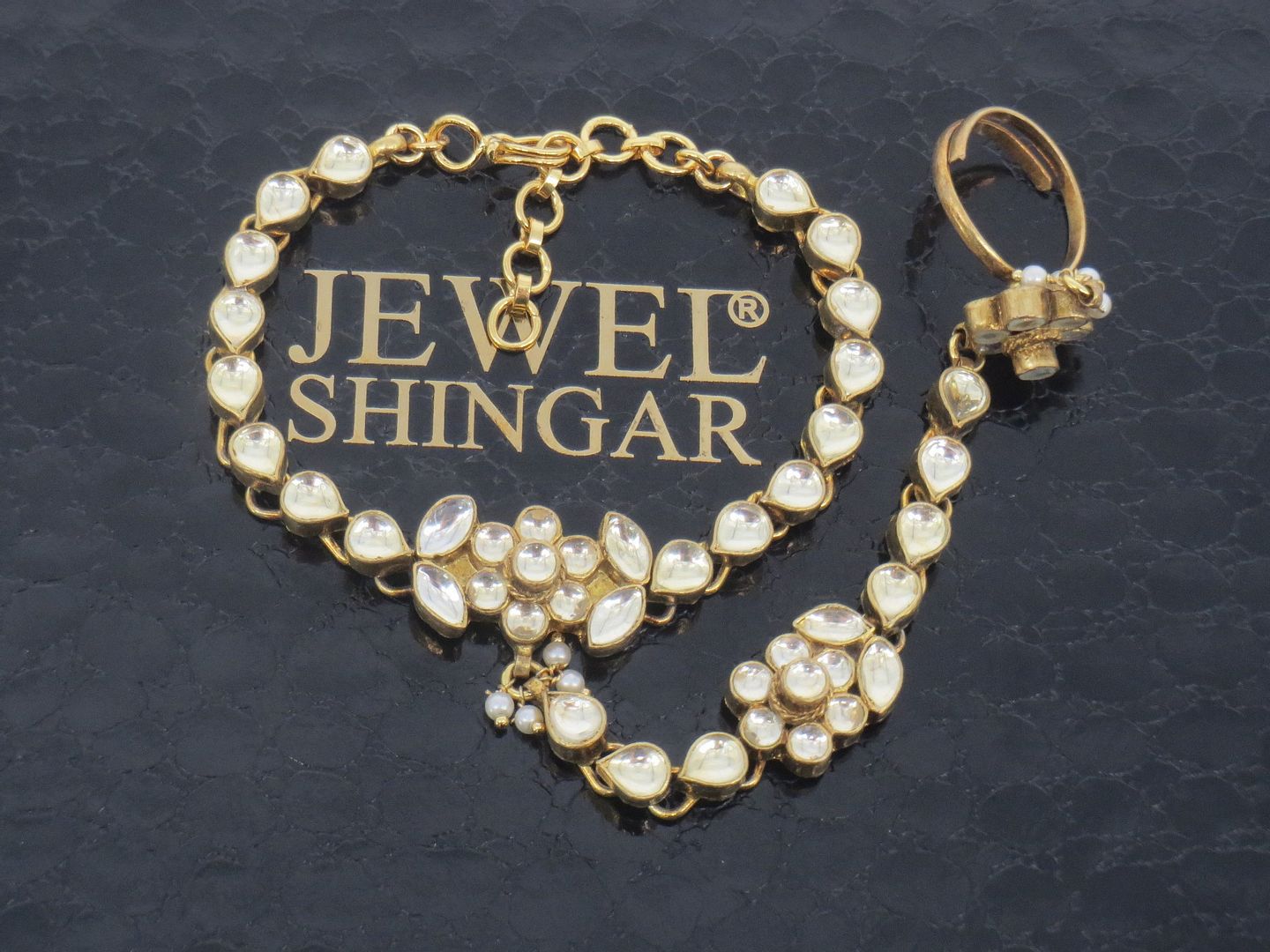 Jewelshingar Jewellery Gold Plated Hathphool For Women ( 57991CBH )
