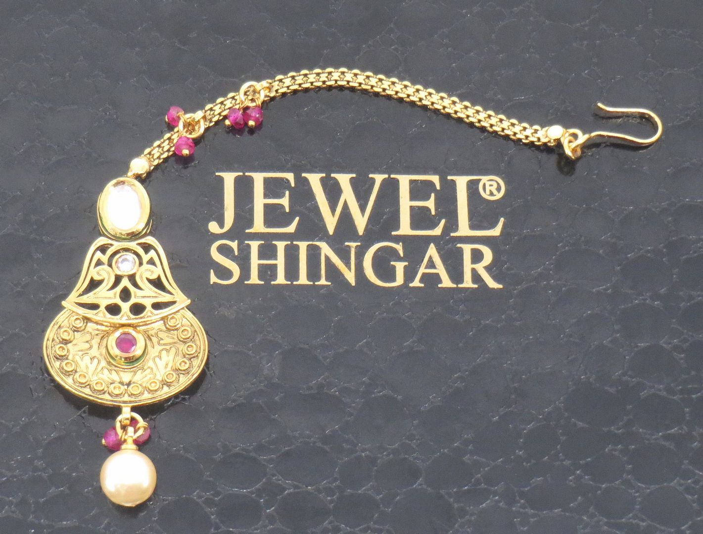 Jewelshingar Jewellery Gold Plated Kundan Maangtikka For Women ( 58069MTK )