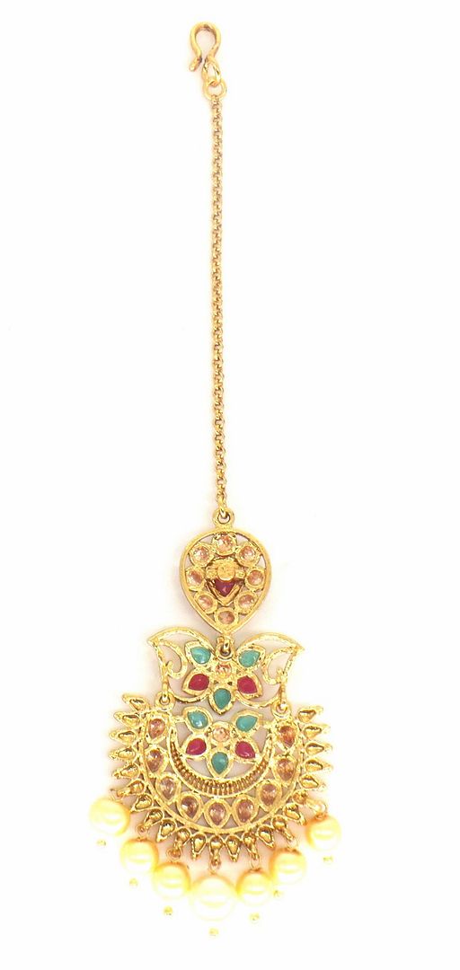 Jewelshingar Jewellery Gold Plated Polki Maangtikka For Women ( 58141MTP )