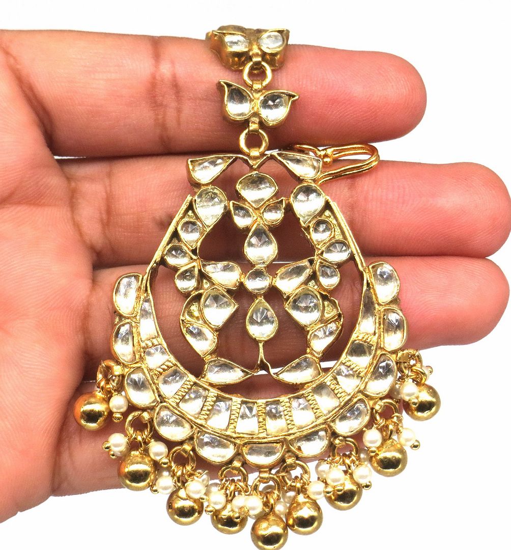 Jewelshingar Jewellery Gold Plated Kundan Maangtikka For Women ( 58175MTK )