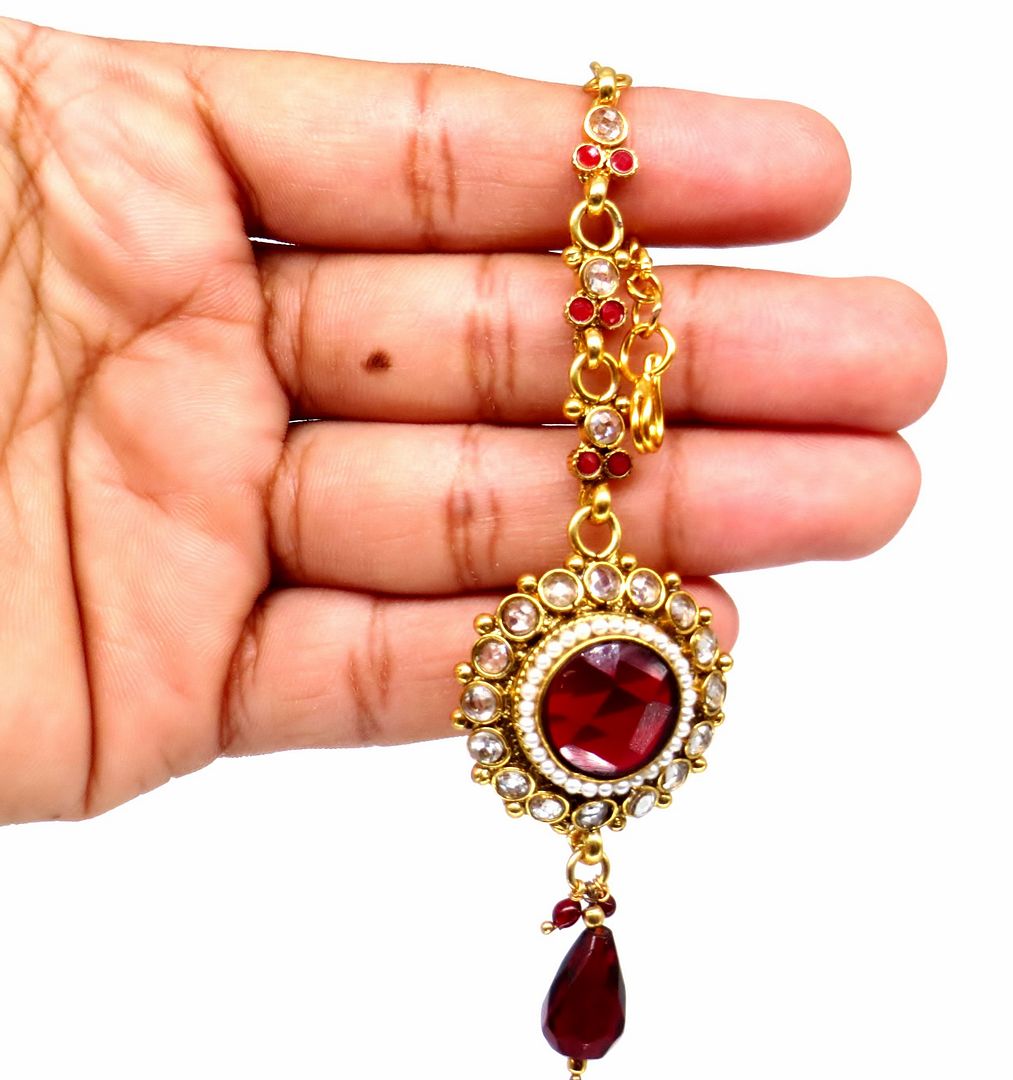 Jewelshingar Jewellery Gold Plated Polki Maangtikka For Women ( 58189MTP )