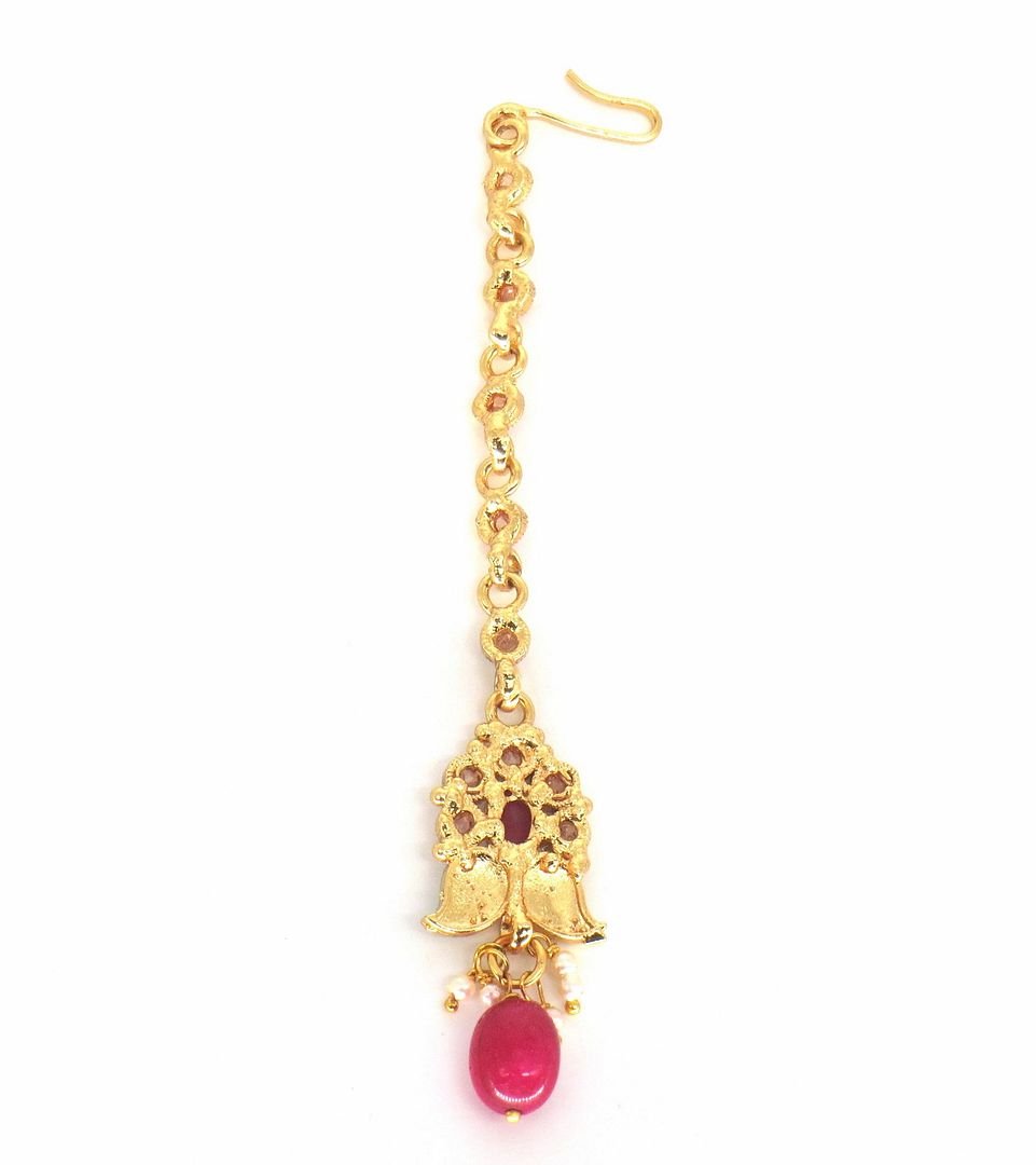 Jewelshingar Jewellery Gold Plated Polki Maangtikka For Women ( 58203MTP )