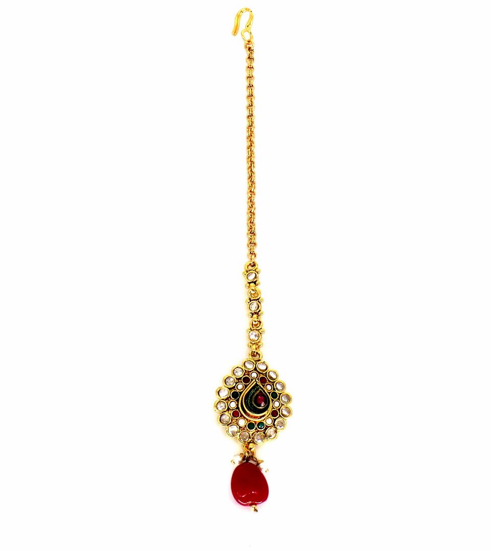 Jewelshingar Jewellery Gold Plated Polki Maangtikka For Women ( 58215MTP )