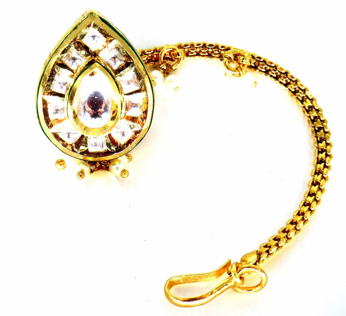 Jewelshingar Jewellery Gold Plated Kundan  borla For Women ( 58304BTK )