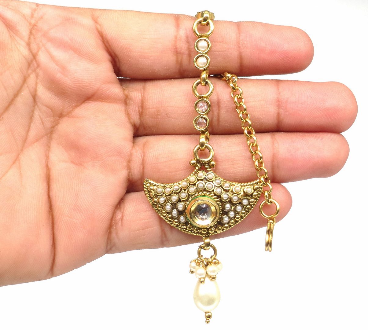 Jewelshingar Jewellery Gold Plated Polki Maangtikka For Women ( 58332MTP )