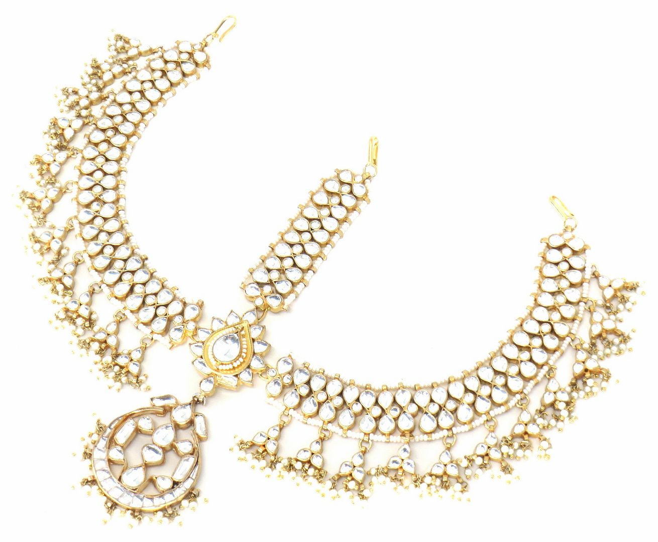 Jewelshingar Jewellery Gold Plated Polki  Matha Patti For Women ( 58407MPK )