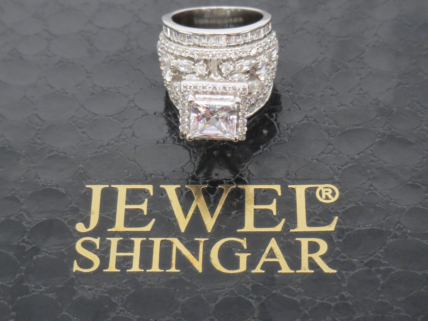 Jewelshingar Jewellery American Diamond Clear Colour Size 12 Silver Plated Ring For Girls ( 58582SSR )