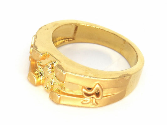 Jewelshingar Jewellery American Diamond Clear Colour Size 18 Gold Plated Ring For Girls ( 58729RIN )