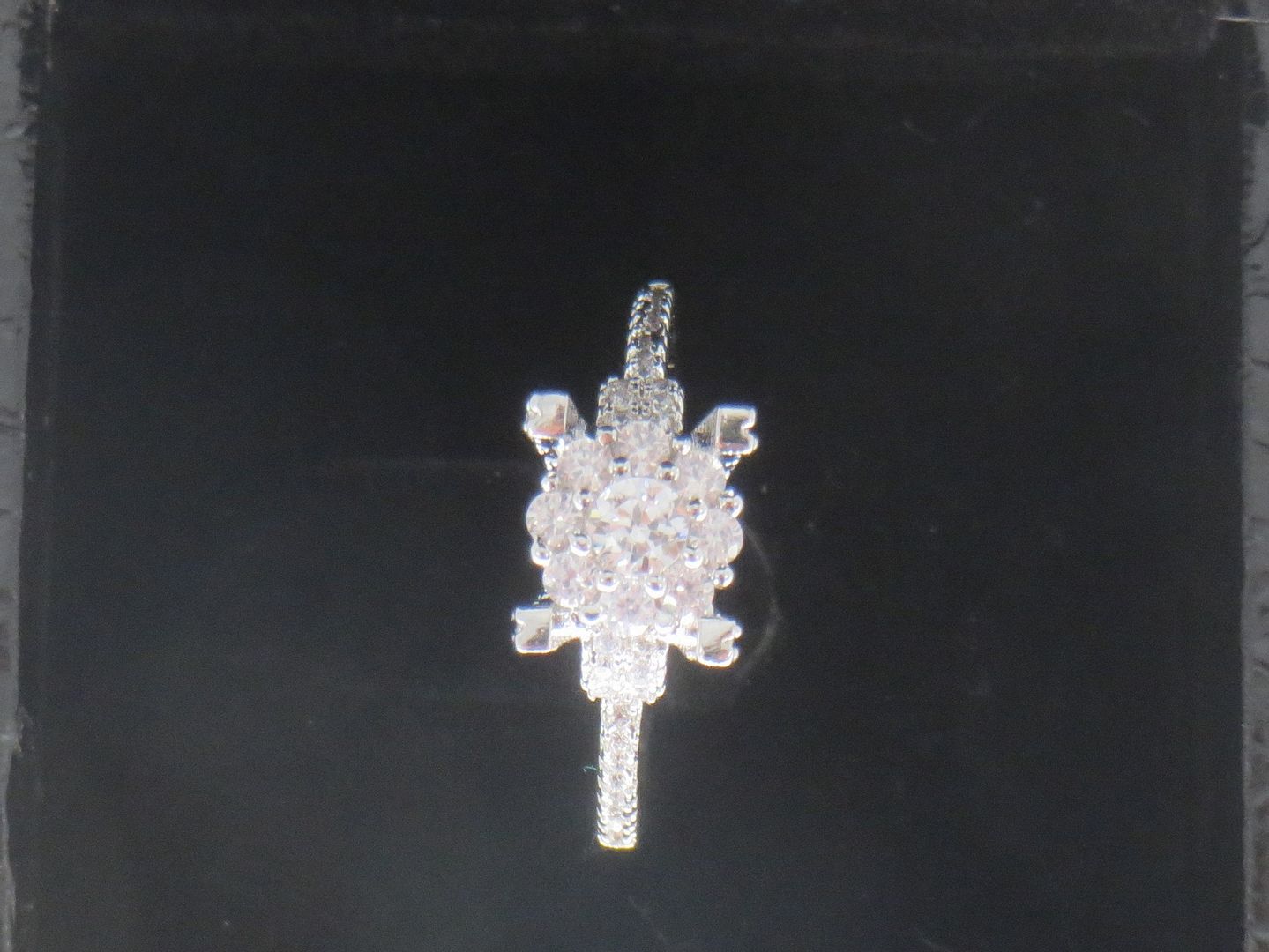 Jewelshingar Jewellery American Diamond Clear Colour Size 16 Silver Plated Ring For Girls ( 58904RIN )