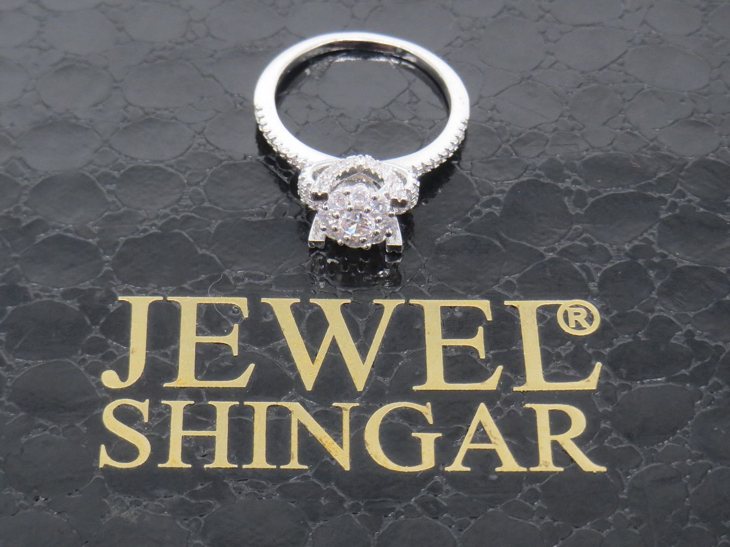 Jewelshingar Jewellery American Diamond Clear Colour Size 16 Silver Plated Ring For Girls ( 58904RIN )
