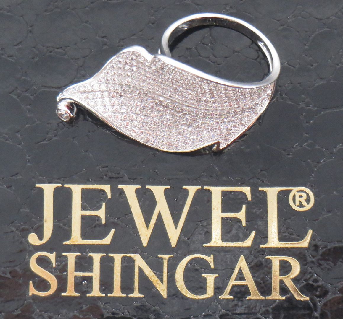 Jewelshingar Jewellery American Diamond Clear Colour Size 14 Silver Plated Ring For Girls ( 58997RIN )