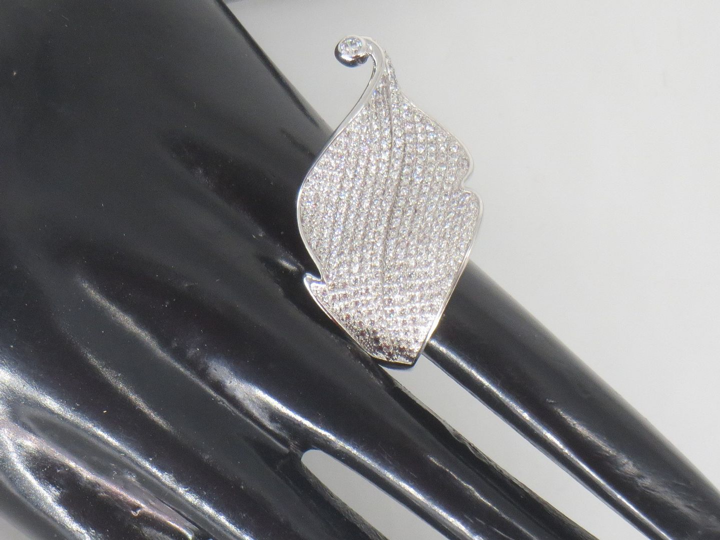 Jewelshingar Jewellery American Diamond Clear Colour Size 14 Silver Plated Ring For Girls ( 58997RIN )