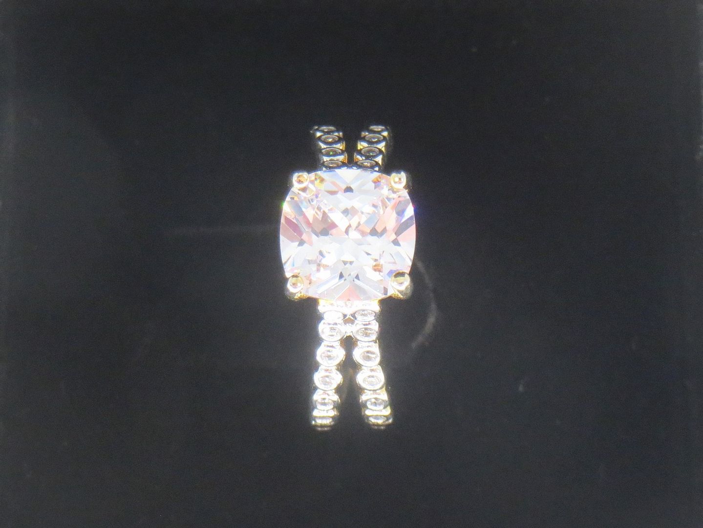 Jewelshingar Jewellery American Diamond Clear Colour Size 12 Gold Plated Ring For Girls ( 59082RIN )