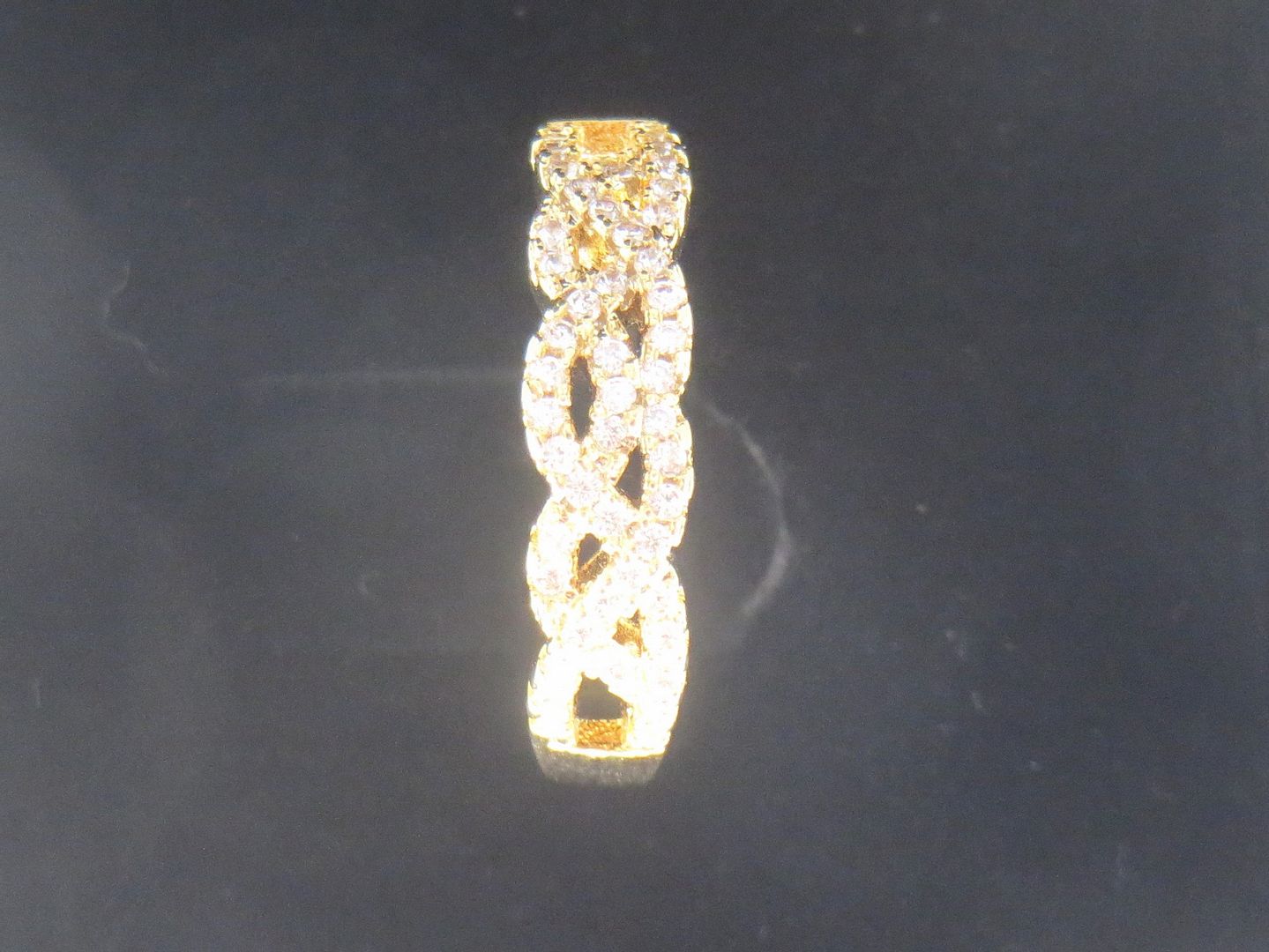 Jewelshingar Jewellery American Diamond Clear Colour Size 16 Gold Plated Ring For Girls ( 59109RIN )