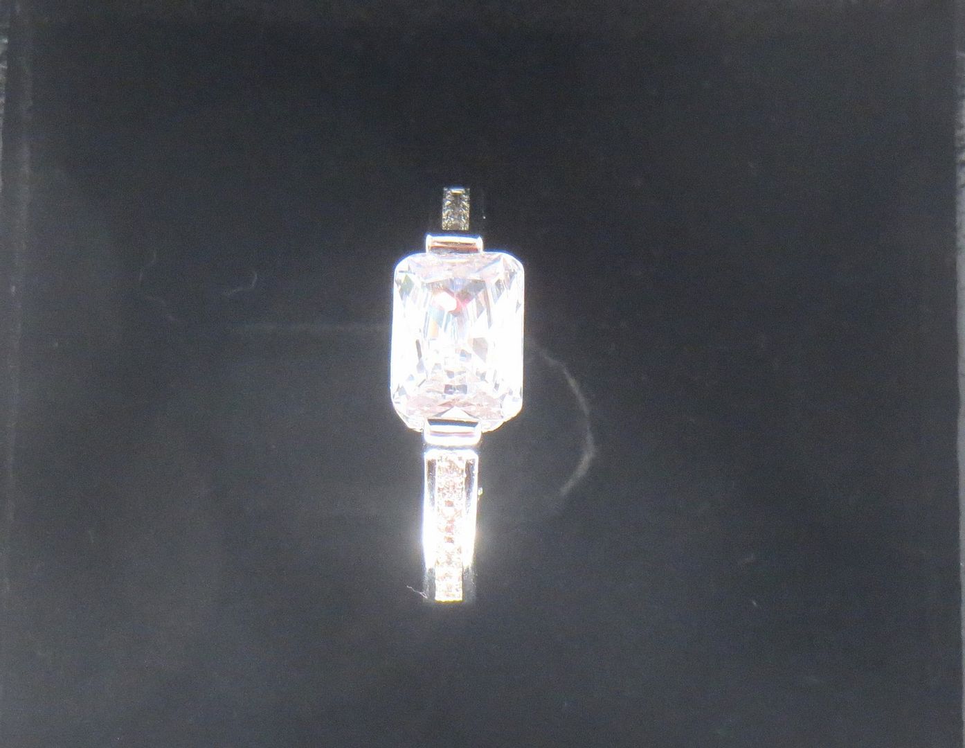 Jewelshingar Jewellery American Diamond Clear Colour Size 14 Silver Plated Ring For Girls ( 59131RIN )