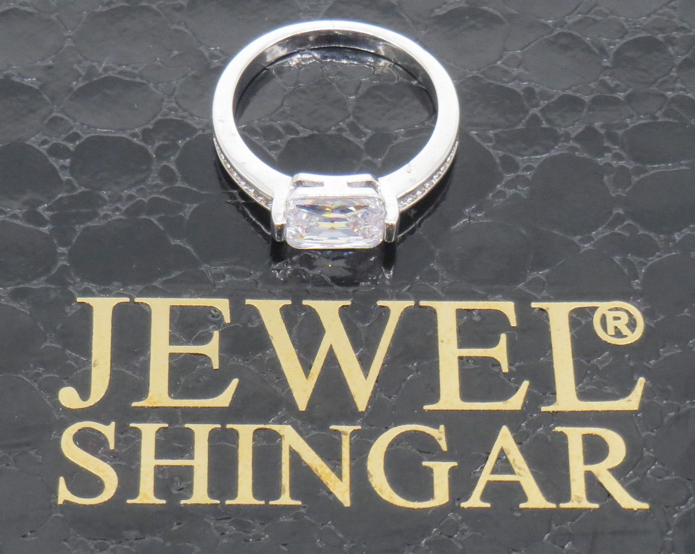 Jewelshingar Jewellery American Diamond Clear Colour Size 14 Silver Plated Ring For Girls ( 59131RIN )