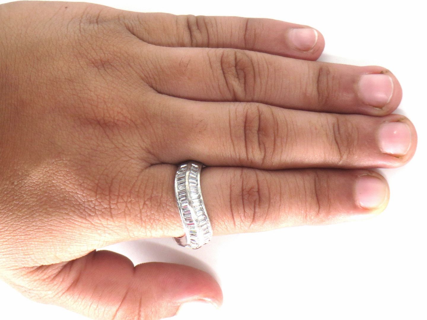 Jewelshingar Jewellery American Diamond Clear Colour Size 15 Silver Plated Ring For Girls ( 59144RIN )