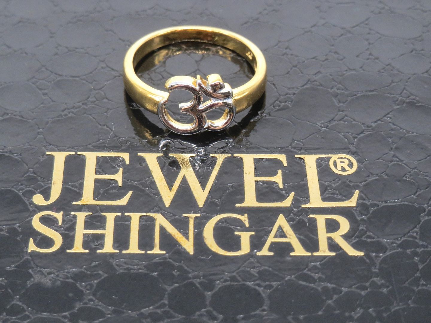 Jewelshingar Jewellery American Diamond Silver Gold Colour Size 20 Silver Gold Plated Ring For Girls ( 59296RIN )