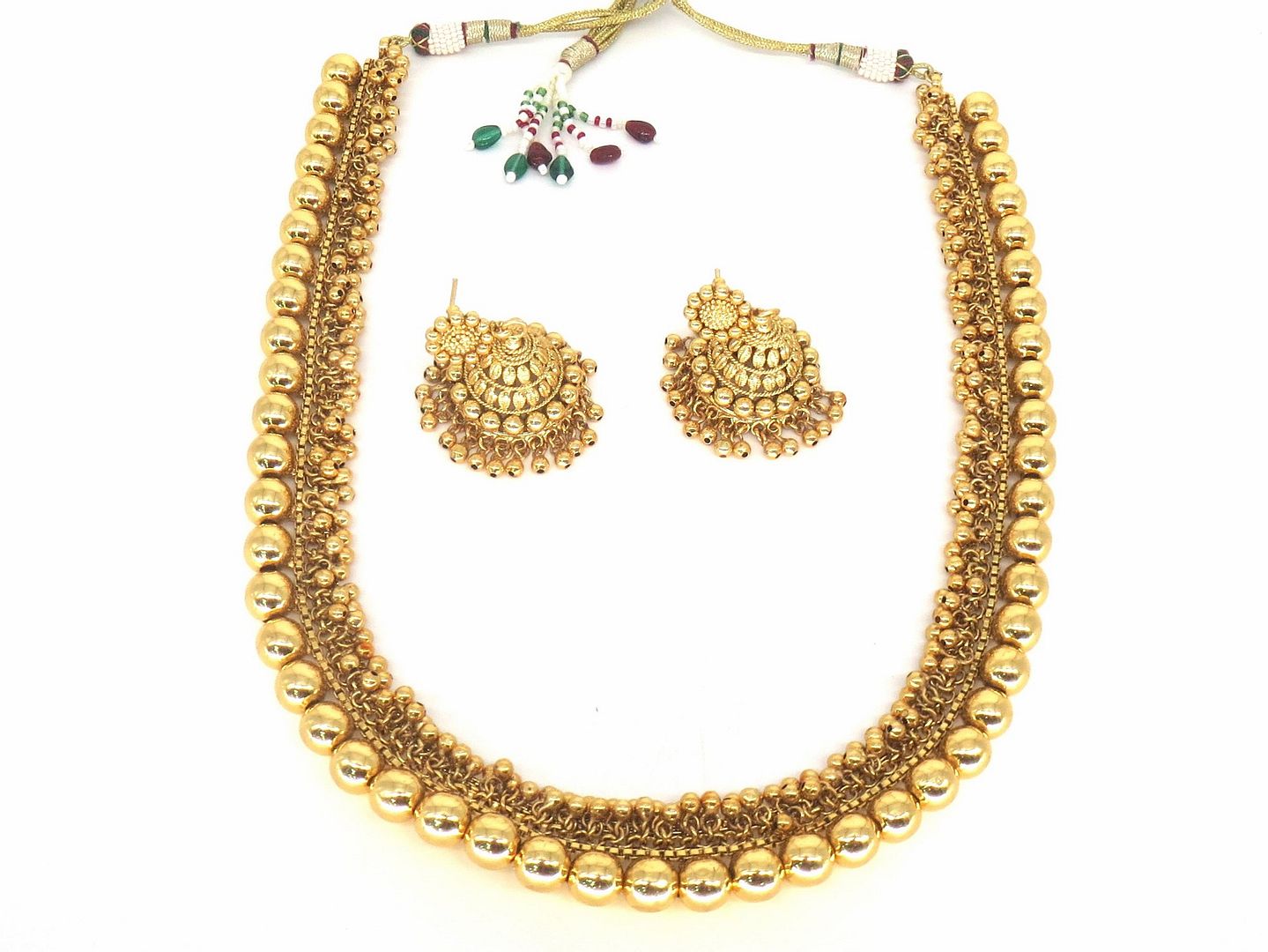 Jewelshingar Jewellery Gold Plated Diamond Colour Gold Polki Kundan Rani har For Women ( 60227ATS )