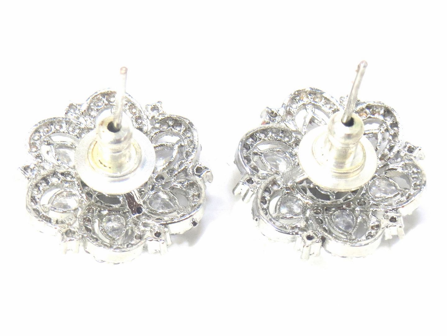 Jewelshingar Jewellery Silver Plated Diamond Earring For Women ( 60975GJT )