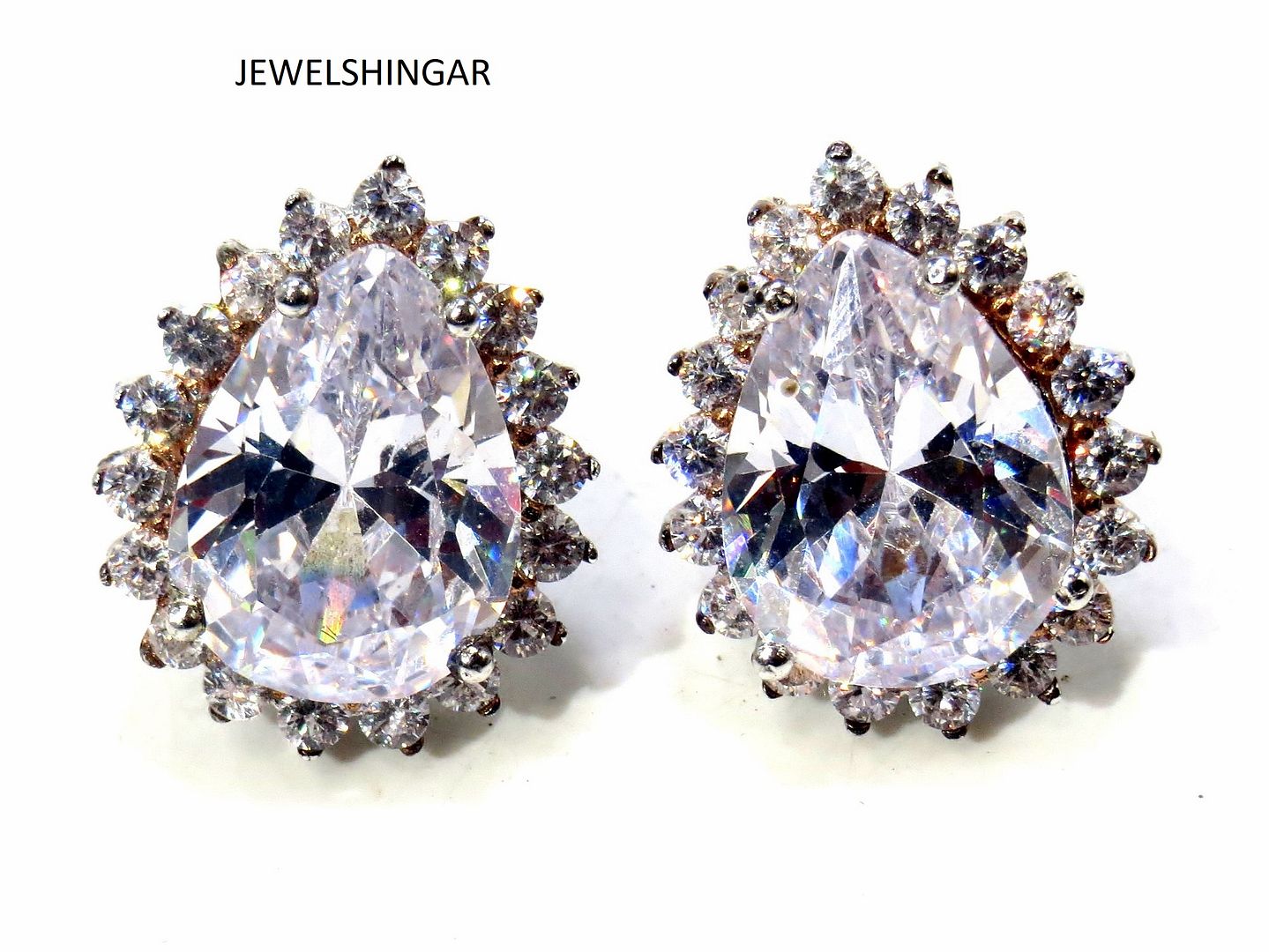 Jewelshingar Jewellery Silver Gold Plated Diamond Earring For Women ( 61080GJT )