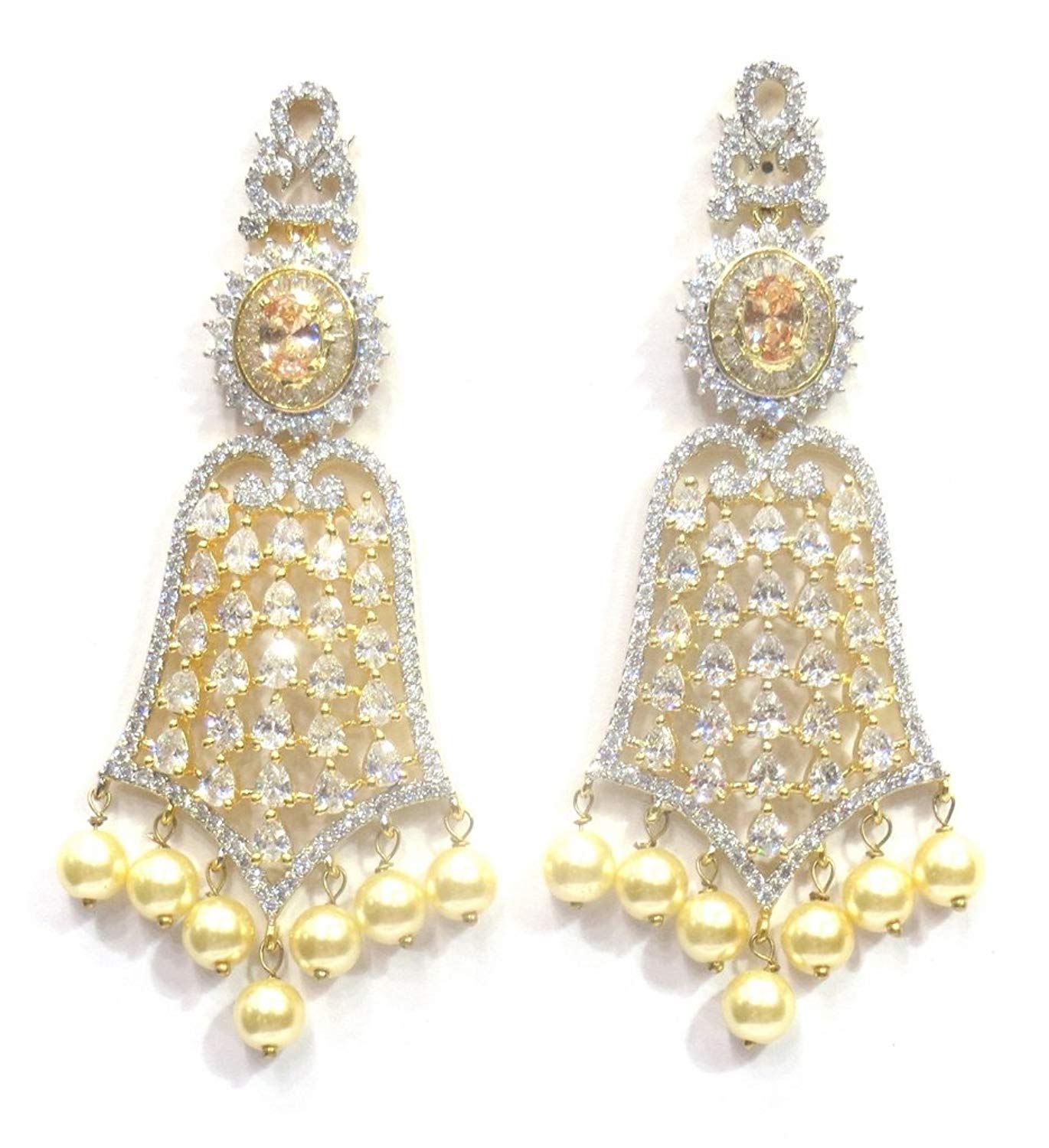 Jewelshingar Jewellery Fine Gold Plated Dangle & Drop Earrings For Girls ( 34484-ead-gold )