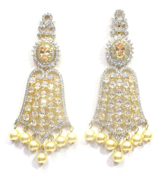 Jewelshingar Jewellery Fine Gold Plated Dangle & Drop Earrings For Girls ( 34484-ead-gold )