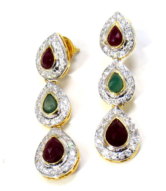 Jewelshingar Jewellery Gold Plated Diamond Earring For Women ( 61117EAD )