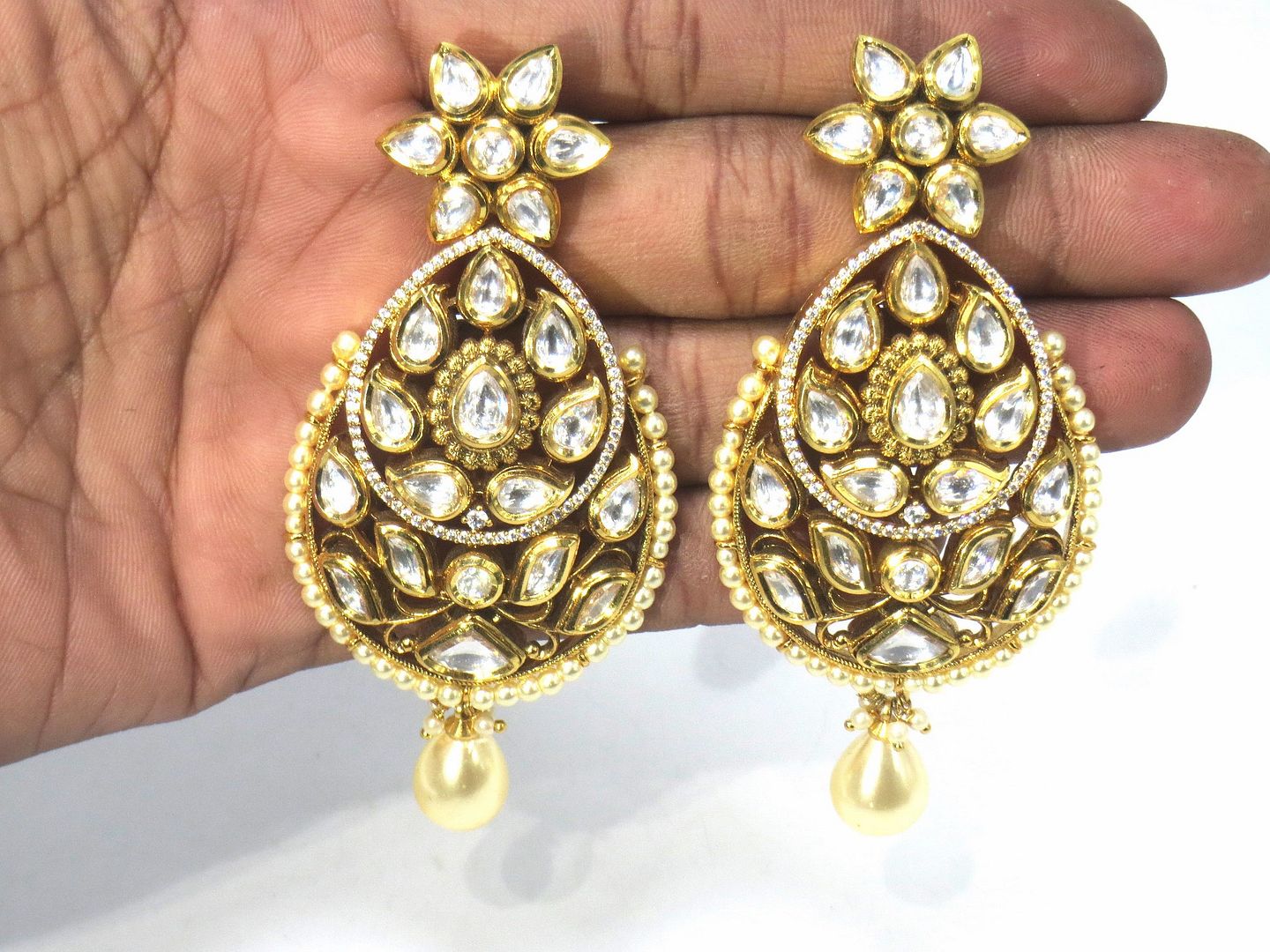 Jewelshingar Jewellery Gold Plated Diamond Earring For Women ( 61122ACE )