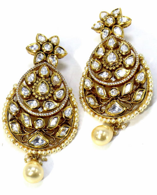 Jewelshingar Jewellery Gold Plated Diamond Earring For Women ( 61122ACE )