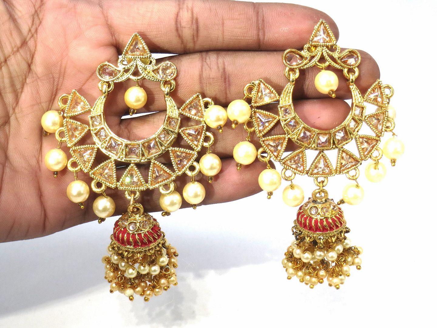 Jewelshingar Jewellery Gold Plated Diamond Jhumki For Women ( 61133ACE )