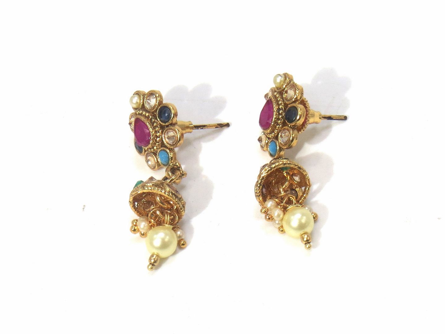 Jewelshingar Jewellery Antique Plated Diamond Jhumki For Women ( 61139ACE )