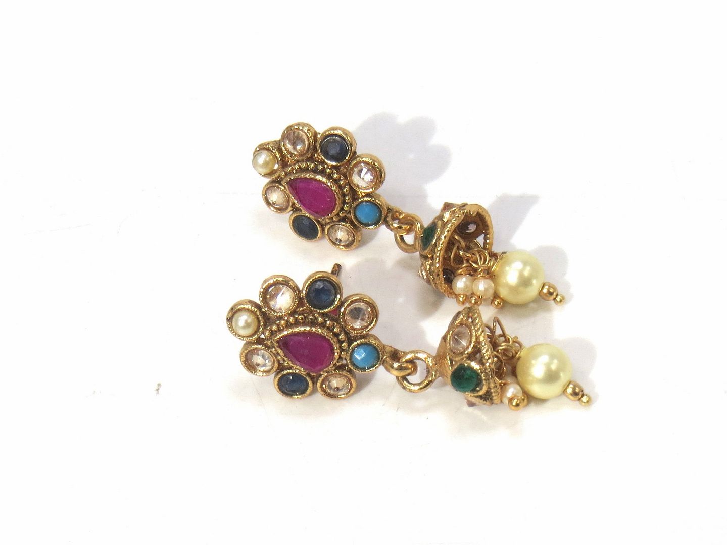 Jewelshingar Jewellery Antique Plated Diamond Jhumki For Women ( 61139ACE )