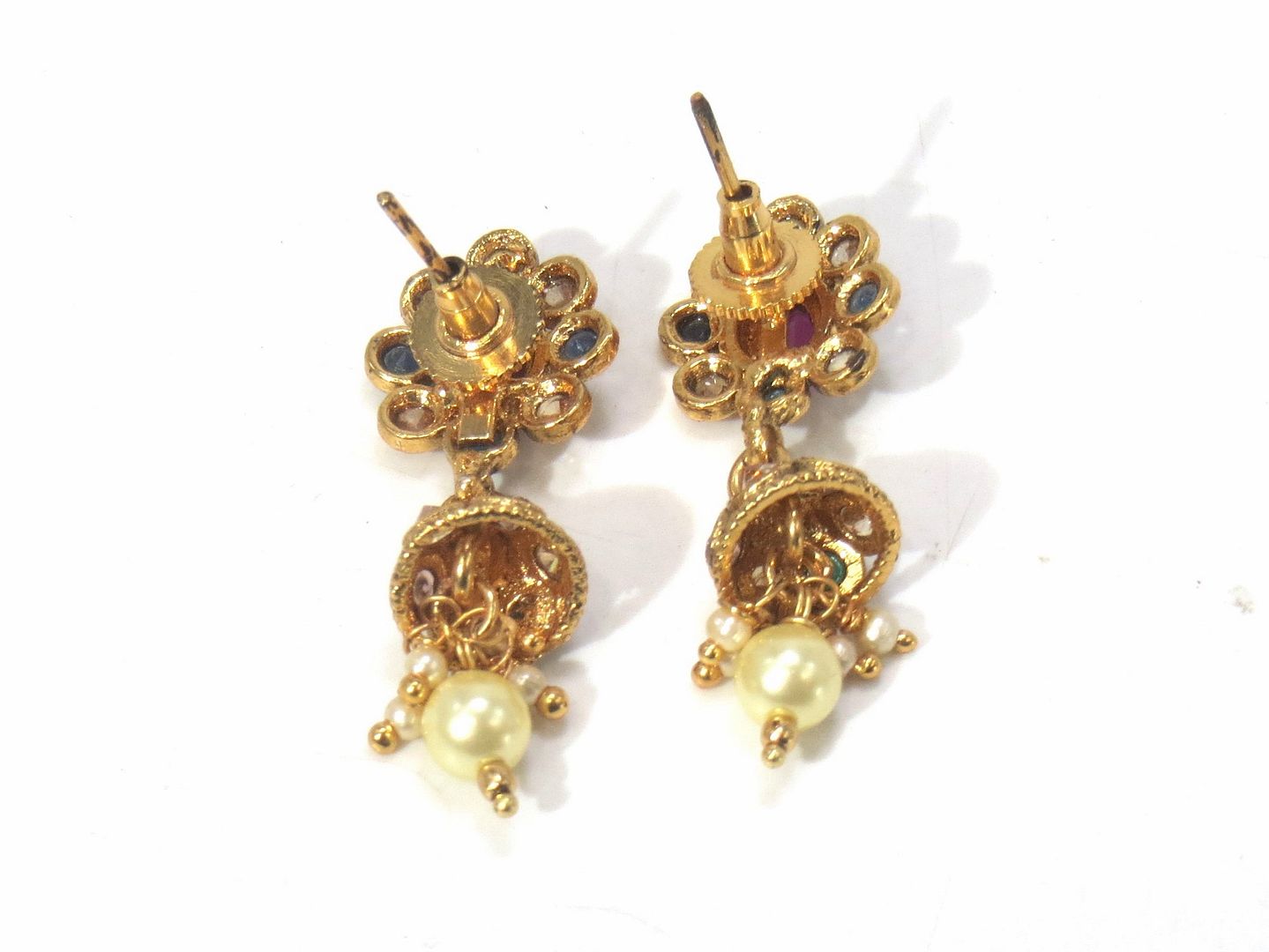 Jewelshingar Jewellery Antique Plated Diamond Jhumki For Women ( 61139ACE )