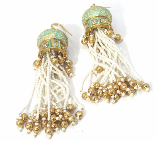 Jewelshingar Jewellery Gold Plated Diamond Jhumki For Women ( 61144ACE )