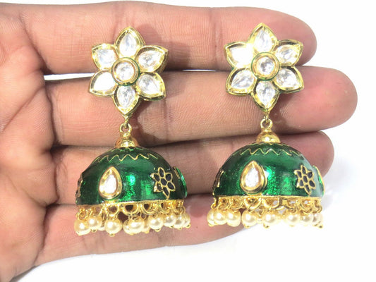 Jewelshingar Jewellery Gold Plated Diamond Jhumki For Women ( 61173ACJ )