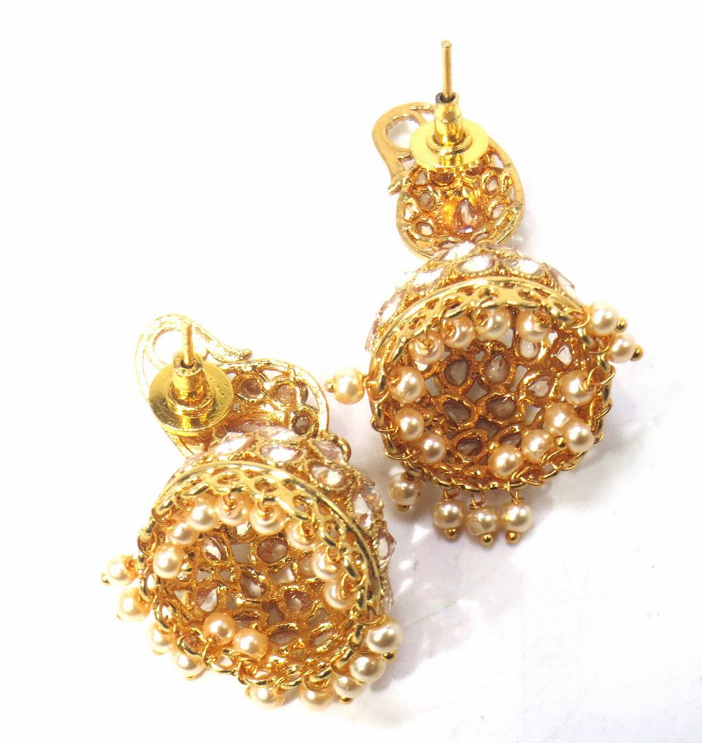 Jewelshingar Jewellery Gold Plated Diamond Jhumki For Women ( 61178PEJ )