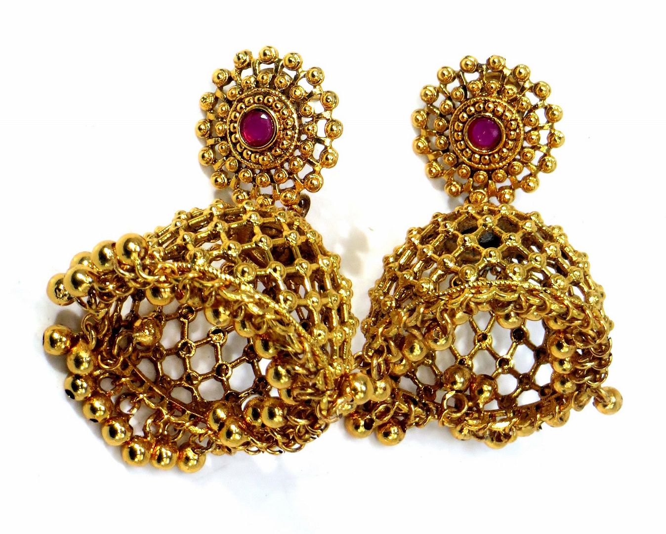 Jewelshingar Jewellery Gold Plated Diamond Jhumki For Women ( 61186PEJ )