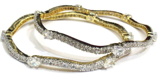 Jewelshingar Cubic Zirconia Bangles Set For Women Jewellery ( 7021-2.4-2-jb ) - JEWELSHINGAR