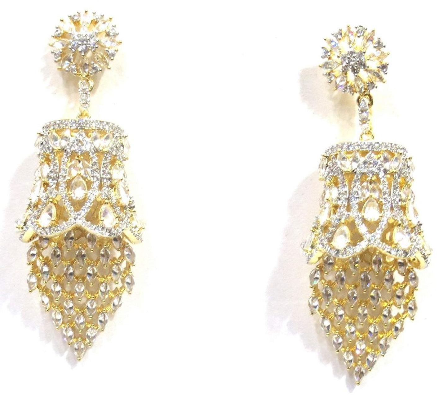 Jewelshingar Jewellery Fine Gold Plated Dangle & Drop Earrings For Girls ( 34277-ead )