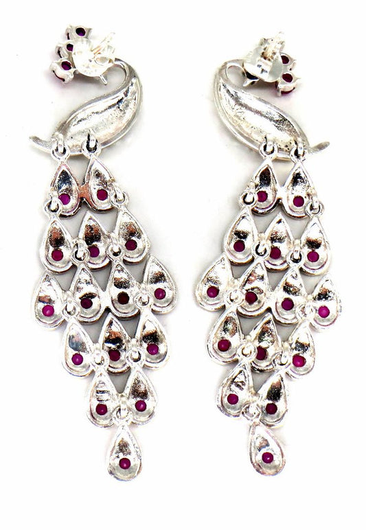 Jewelshingar Jewellery Silver Plated Diamond Earrings For Women ( 61370SSE )