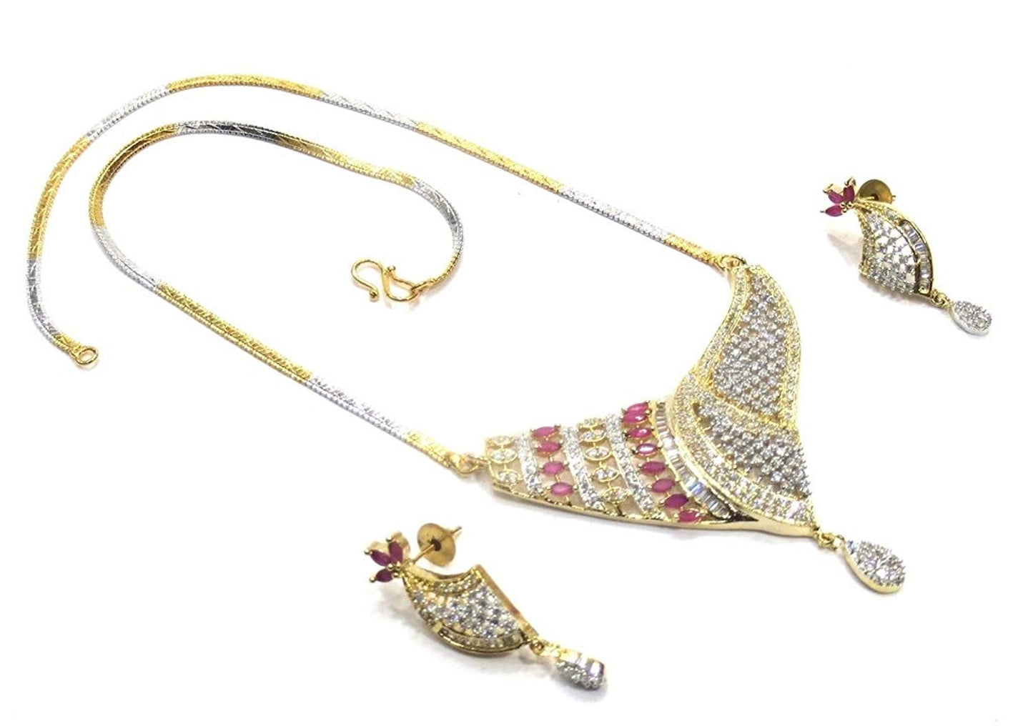 Jewelshingar Jewellery Fine Gold Plated Mangalsutra For Women ( 36177-psad-tanmaniya-ruby )