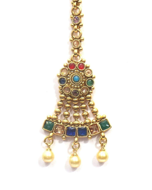 Jewelshingar Jewellery Fine Gold Plated Maangtikka For Women ( 35186-maangtikka )