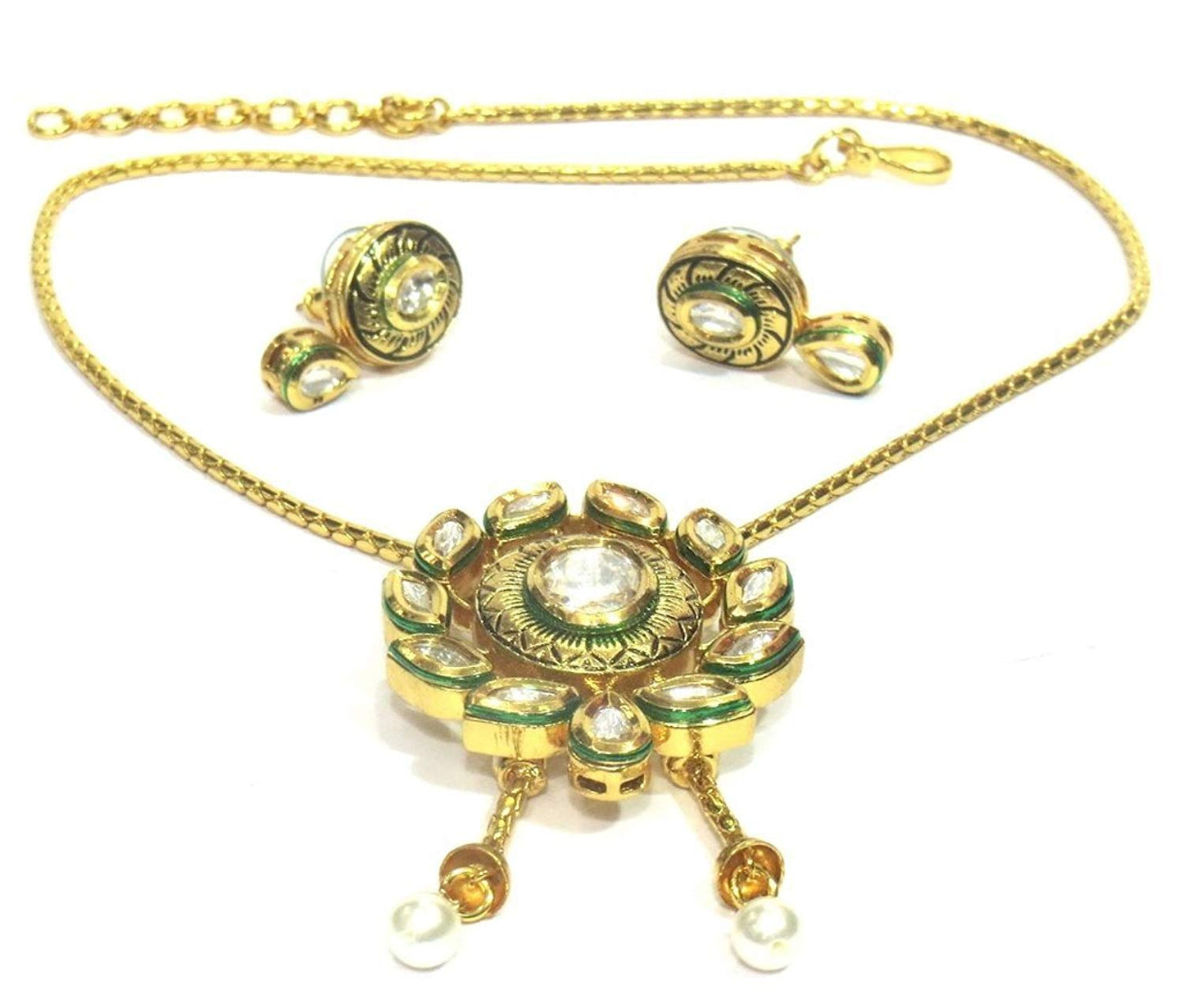 Jewelshingar Jewellery Fine Quality Gold Plated Pendant Set For Women ( 26182-acs )