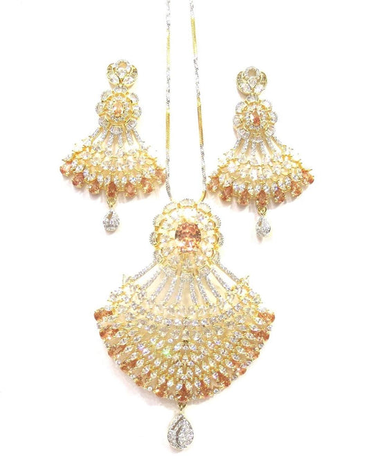 Jewelshingar Jewellery Fine Gold Plated Pendant Set For Women ( 35755-psad-gold )