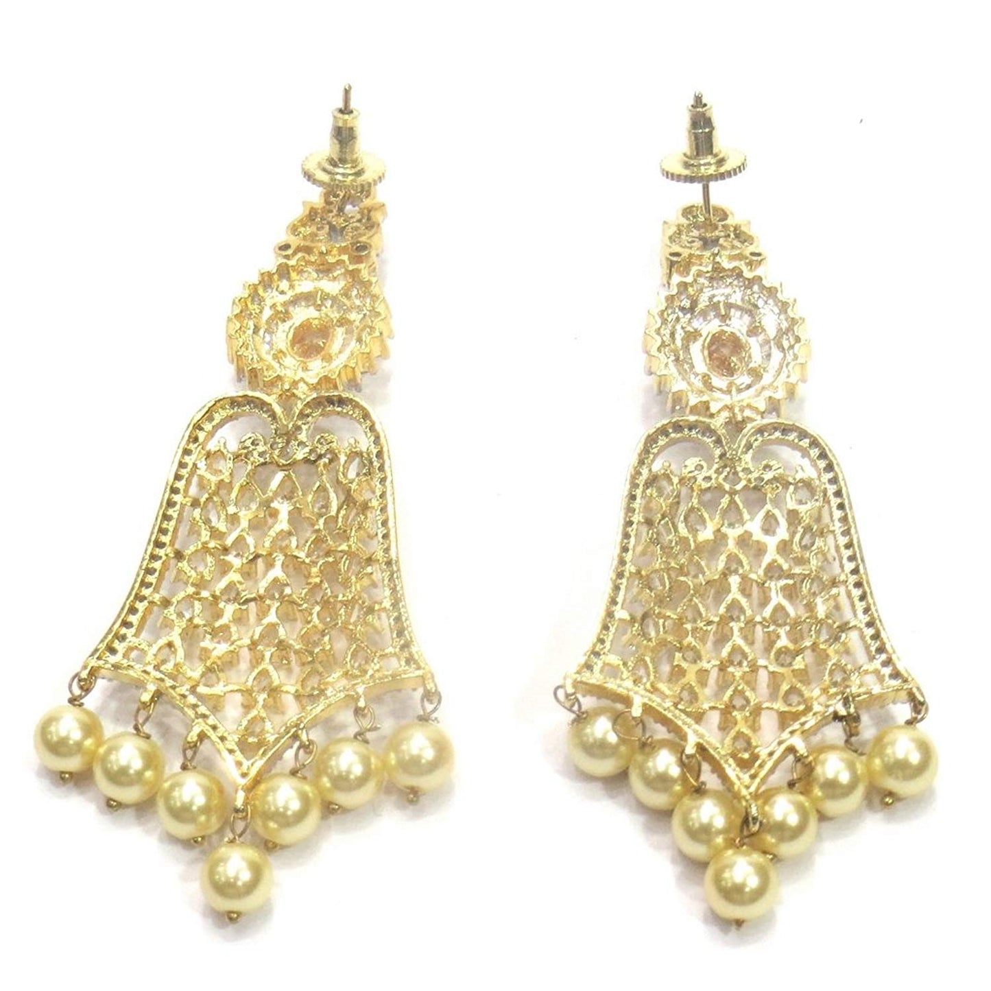 Jewelshingar Jewellery Fine Gold Plated Dangle & Drop Earrings For Girls ( 34484-ead-gold )